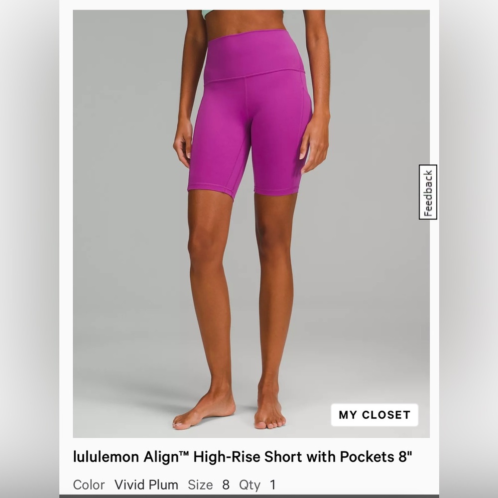 Lululemon align biker shorts with pockets